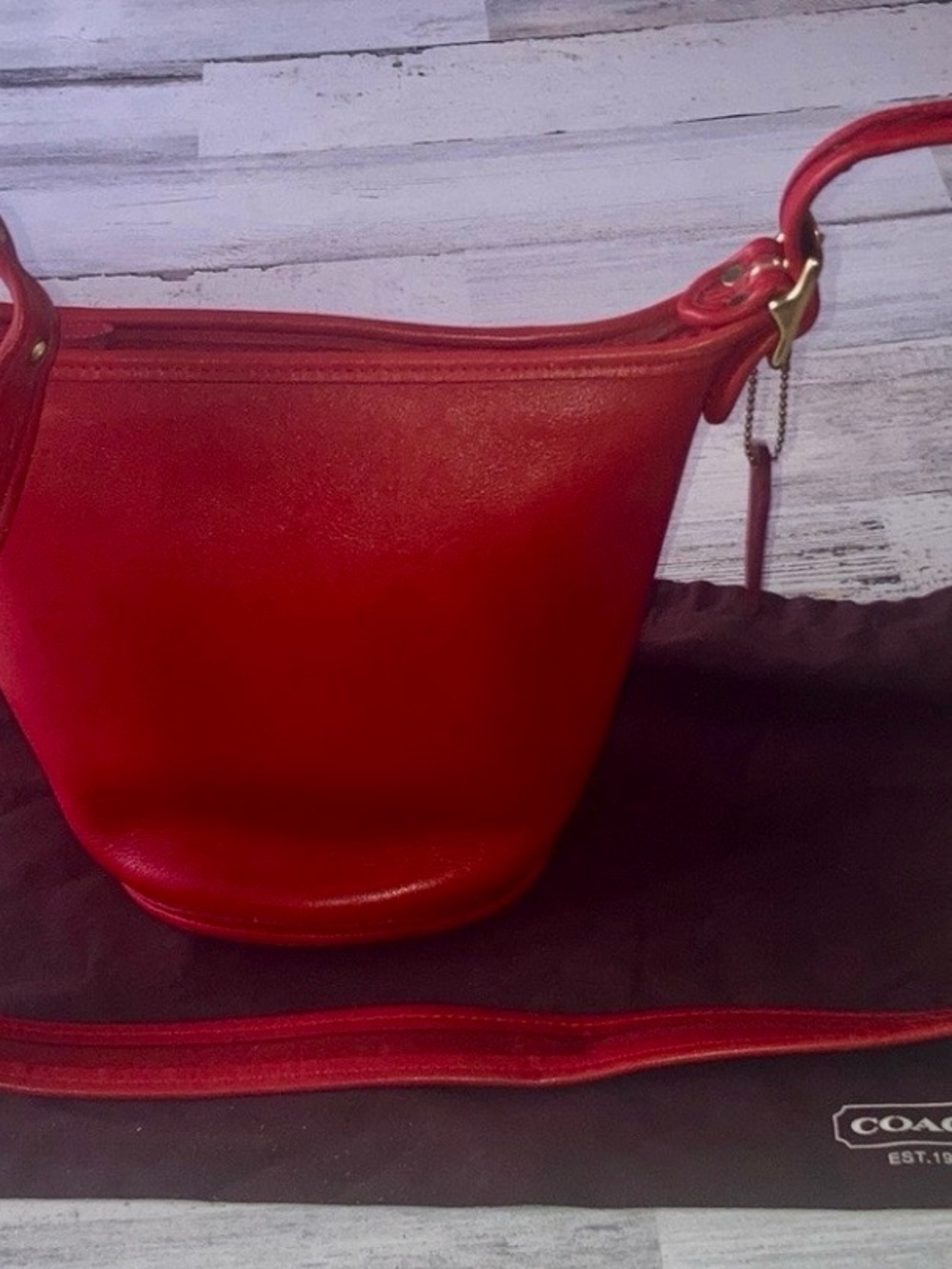 Coach Red Leather Crossbody Maggie (#9019) Bag - Picture 7 of 14